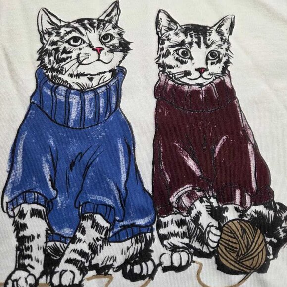 New L XL 3X J Crew Factory collector tee cats in sweaters graphic t-shirt - Picture 4 of 8